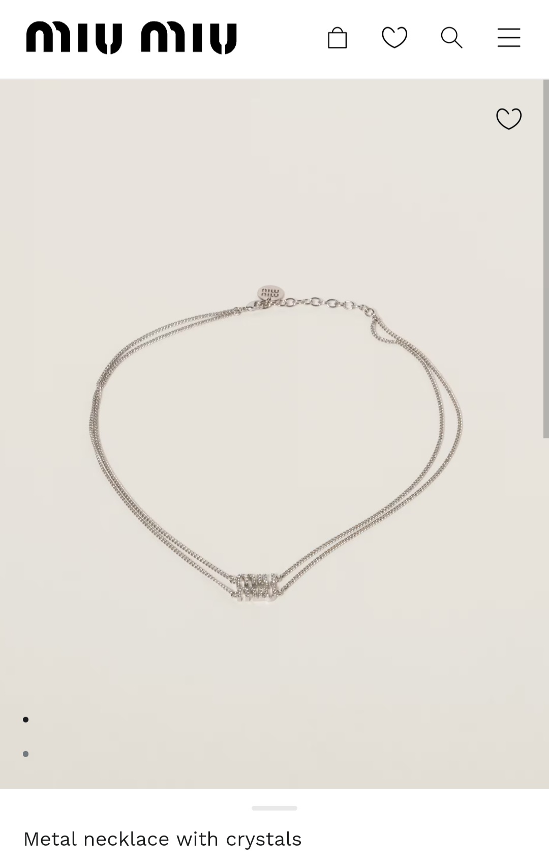miu miu Metal necklace with crystals