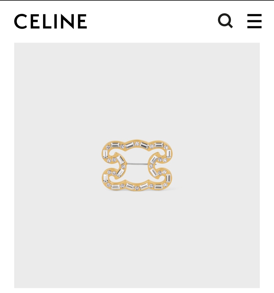Celine Triomphe Frame Sparkle Brooch & pin