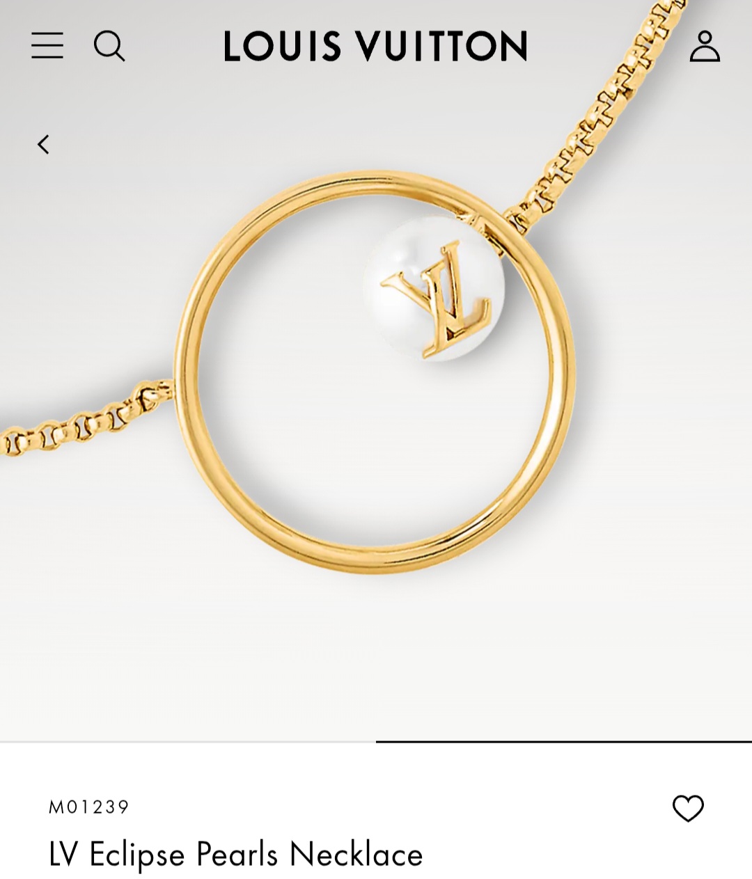 LV Eclipse Pearls Necklace