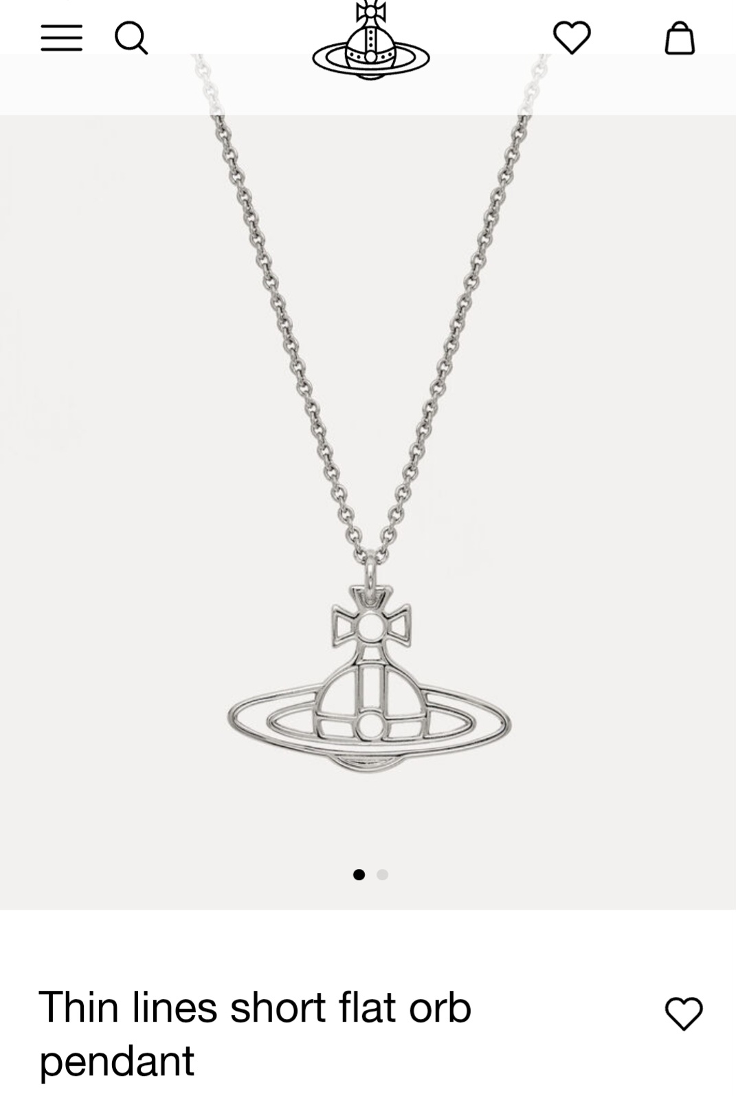 Vivienne Westwood Thin lines short flat orb pendant necklace
