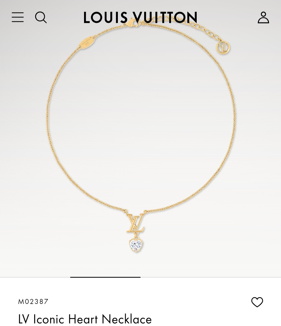 LV Iconic Heart Necklace