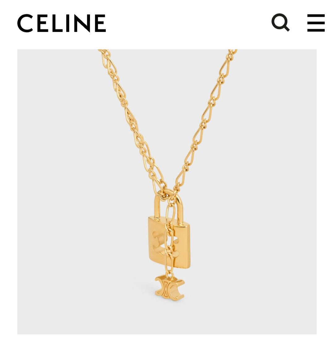 Celine Triomphe Lock Necklace