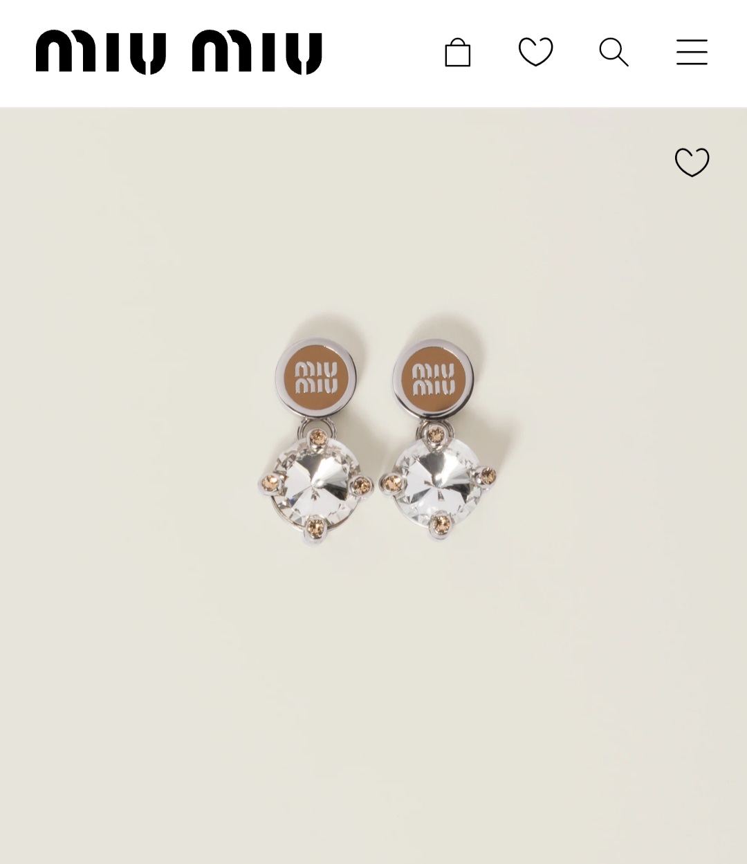 miu miu crystal earrings