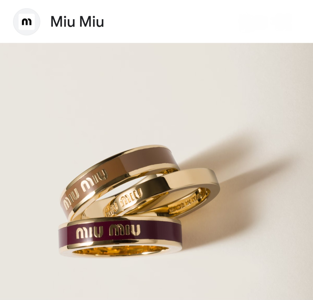 miu miu enameled rings