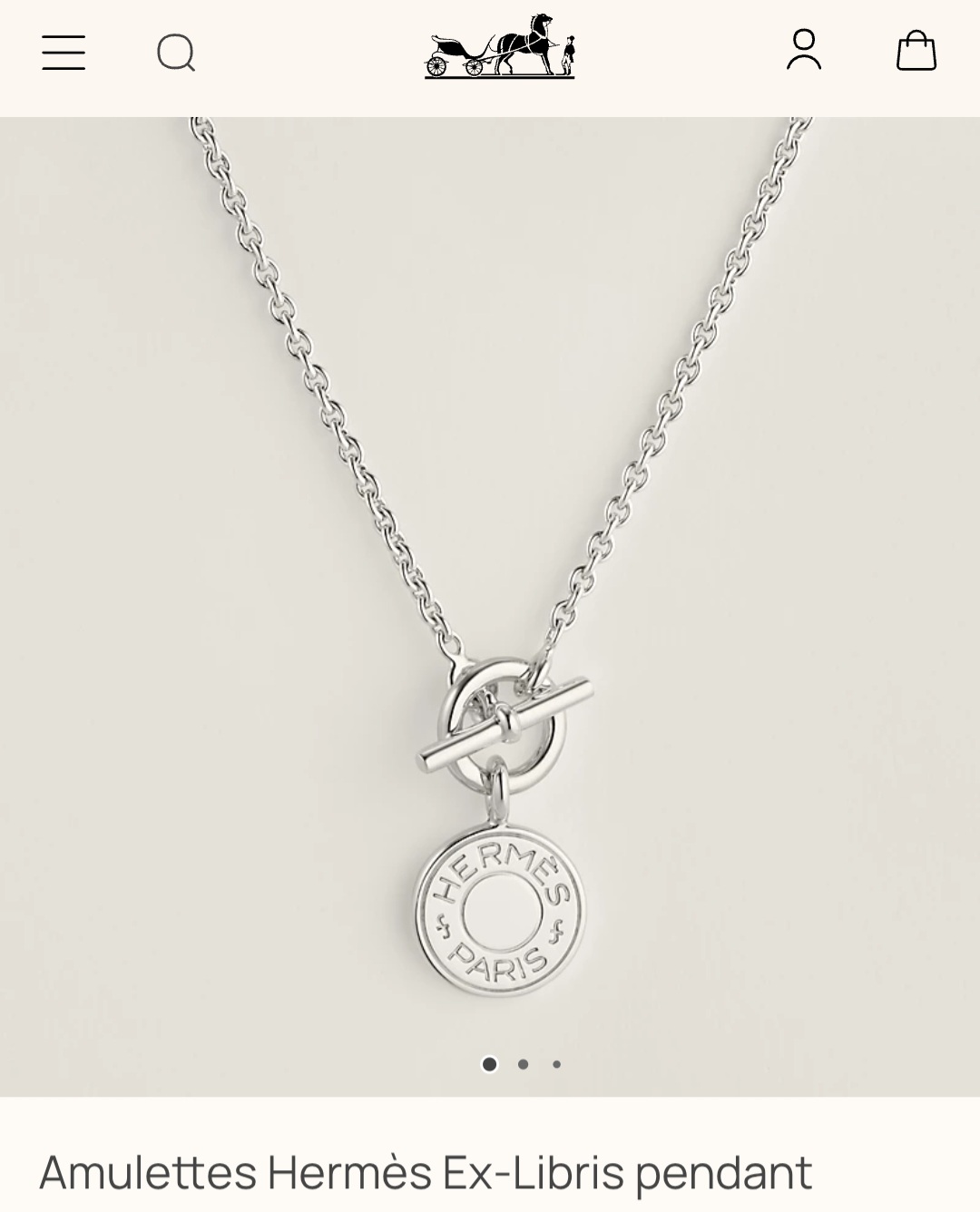Amulettes Hermès Ex-Libris pendant necklace