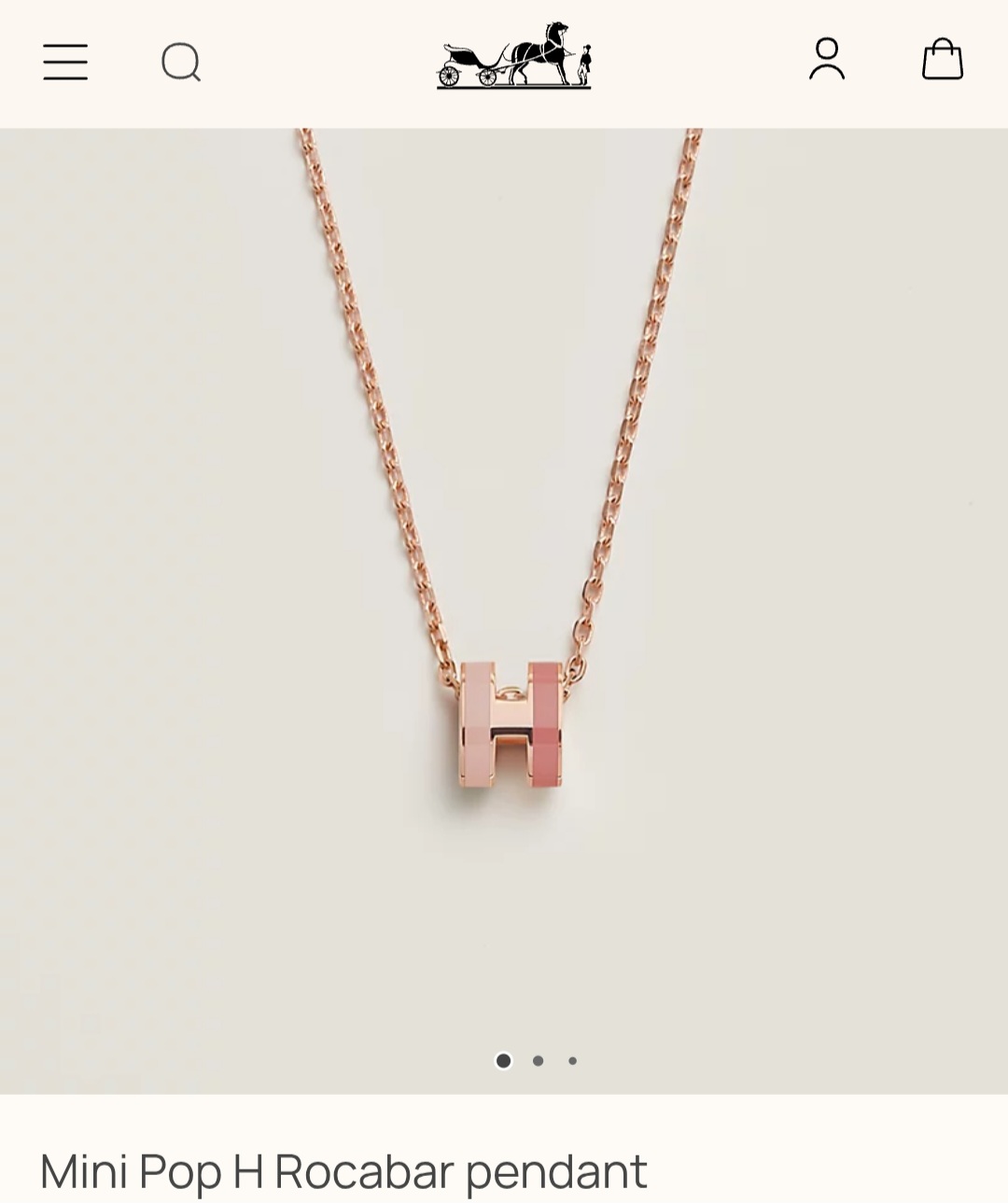 Hermes Mini Pop H Rocabar pendant necklace