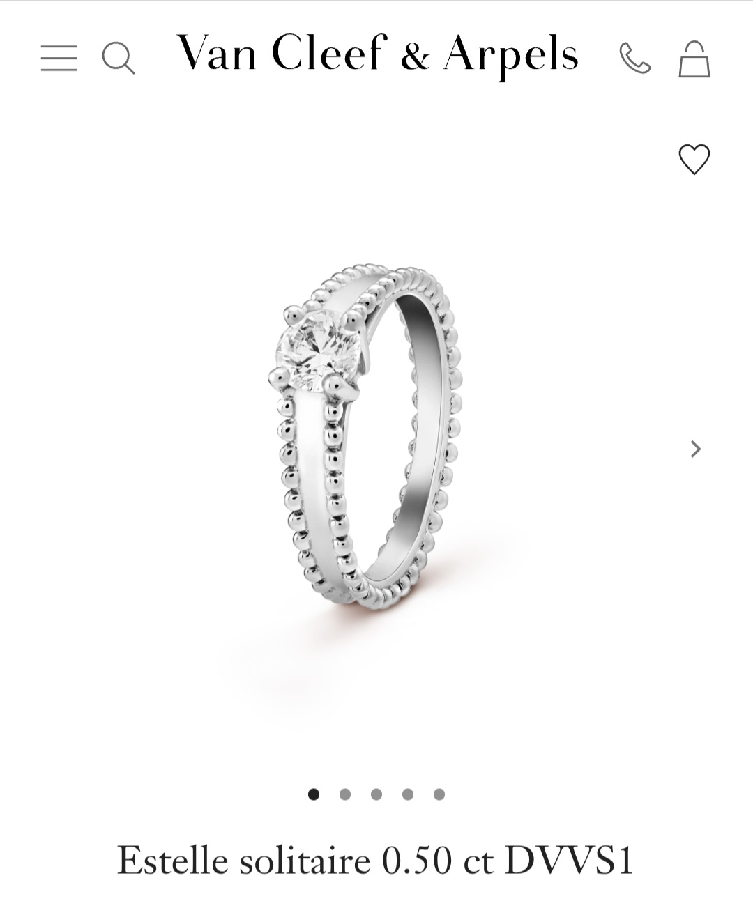 Van Cleef & Arpels Estelle solitaire ring