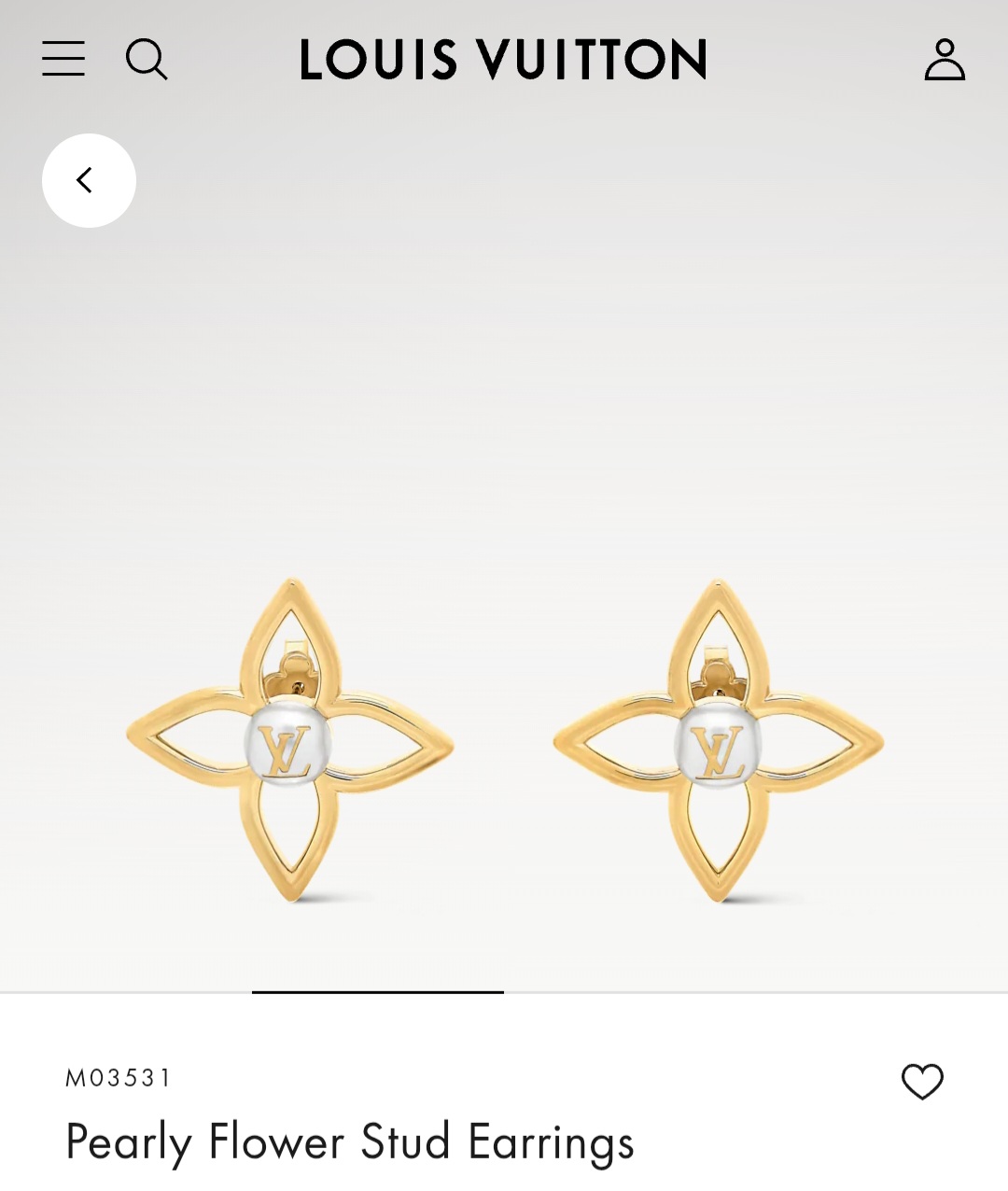 LV Pearly Flower Stud Earrings