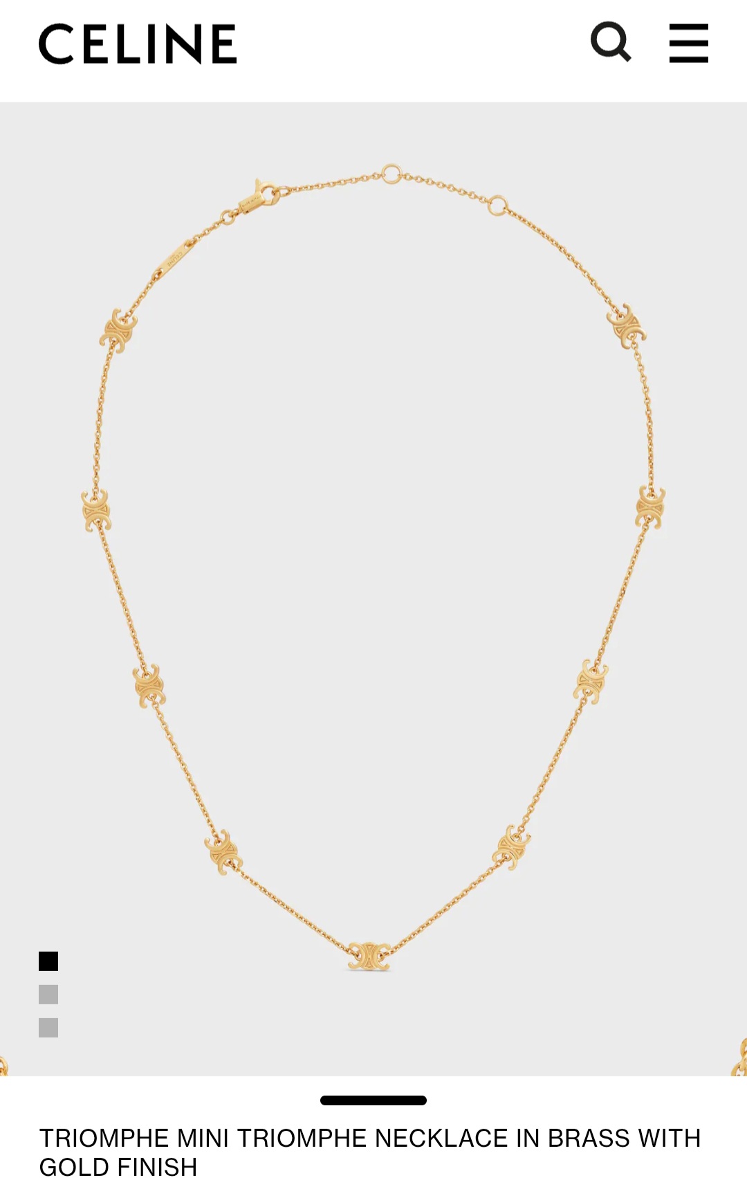 Celine Triomphe Mini Triomphe Necklace